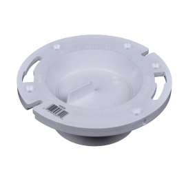 Closet Flange 3in or 4in PVC Level-Fit Plastic 2-Slot/Slide Ring with Test Cap