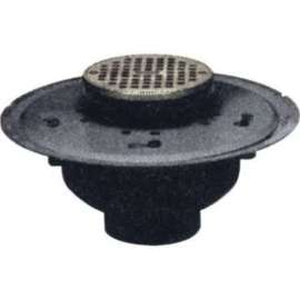 Drain 3in or 4in ABS Body Adjustable Commercial with 5in Nickel Round Grate & Ring