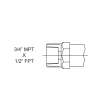10-in Wall 3/4-in MPT x 1/2-in FPT Anti-Siphon Ball Valve Frost-Proof Sillcock with 1/4 Turn, QB-110MF