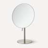 Freestanding Magnification Mirror, 5X Magnification, Satin Nickel