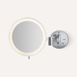 Wall-Mount Magnification Mirror, Lit, 5X Magnification, Chrome