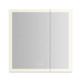 AiO Reserve Cabinet, 30" x 30" x 4", Perimeter Lit, TUN Lighting, Warm White (2700K) to Cool White (5600K), Dimmable, Interior Lighting, Electrical Outlets, USB Charging Ports