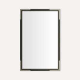 Industrial Metal Cabinet, 20" x 30" x 4", Iron Black with Brushed Pewter, Slow-Close Hinges