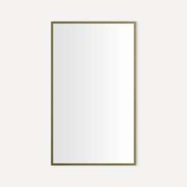 Thin Framed Metal Cabinet, 24" x 40" x 4", Aged Brass, Slow-Close Hinges