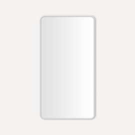 Round Corner Metal Cabinet, 24" x 44" x 4", Polished Stainless Steel, Slow-Close Hinges