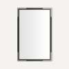 Industrial Metal Mirror, 20" x 30" x 1-3/4", Iron Black with Brushed Pewter