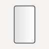 Round Corner Metal Mirror, 20" x 34" x 1-3/4", Matte Black