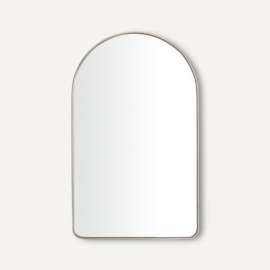 Arch Metal Mirror, 24" x 40" x 1-3/16", Brushed Pewter