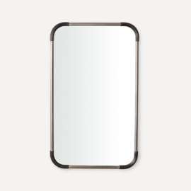 Mixed Metal Mirror, 24" x 40" x 1-1/16", Brushed Pewter with Iron Black