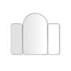 Triptych Metal Mirror, 47" x 40" x 1-1/16", Brushed Pewter