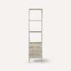 Sendai Linen Cabinet, 20" x 80" x 16", Natural Gray with Brushed Pewter