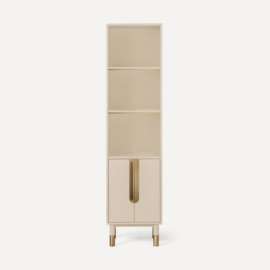 Islamorada Linen Cabinet, 20" x 80" x 16", Sand with Aged Brass