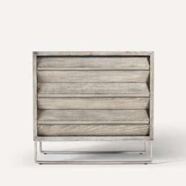 Alisal Vanity, 35" x 32-7/8" x 22-1/2", Greige Oak with Brushed Pewter, No Vanity Top