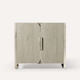 Bergman Vanity, 36" x 32-7/8" x 22-7/8", Natural Gray with Brushed Pewter, No Vanity Top