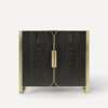 Bergman Vanity, 36" x 32-7/8" x 22-7/8", Matte Black Oak with Aged Brass, No Vanity Top