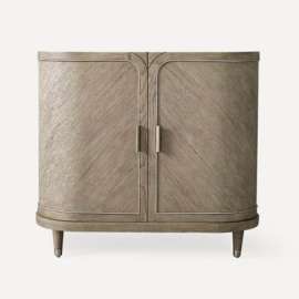 Rosebrook Vanity, 35-3/4" x 32-13/16" x 22-7/8", Gray Oak with Brushed Pewter, No Vanity Top