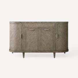 Rosebrook Vanity, 55-3/4" x 32-13/16" x 22-3/8", Gray Oak with Brushed Pewter, No Vanity Top
