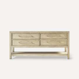 Skaarsgard Vanity, 60" x 28-1/8" x 22-3/4", Rustic Oak with Brushed Pewter, No Vanity Top