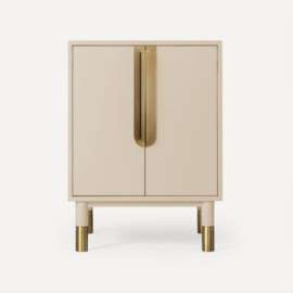 Islamorada Vanity, 24" x 32-7/8" x 21-1/2", Sand with Aged Brass, No Vanity Top