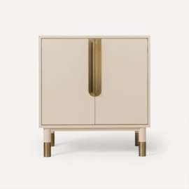 Islamorada Vanity, 30" x 32-7/8" x 21-1/2", Sand with Aged Brass, No Vanity Top