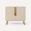 Islamorada Vanity, 36" x 32-7/8" x 21-1/2", Sand with Aged Brass, No Vanity Top