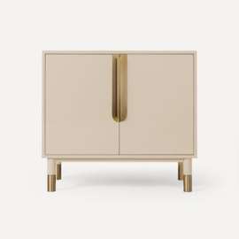 Islamorada Vanity, 36" x 32-7/8" x 21-1/2", Sand with Aged Brass, No Vanity Top