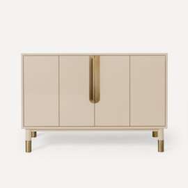 Islamorada Vanity, 48" x 32-7/8" x 21-1/2", Sand with Aged Brass, No Vanity Top