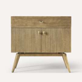 Wyndale Vanity, 35" x 32-7/8" x 22-1/2", Honey Oak with Aged Brass, No Vanity Top