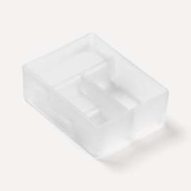 Glass Bin, Divided, 4-7/8" x 6-3/8" x 2-1/8"