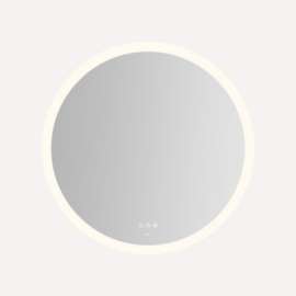 Instinct Lighted Mirror, 30" Circle, Perimeter Light Pattern, TUN Lighting, Warm White (2700K) to Cool White (5600K), Dimmable, Defogger
