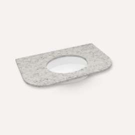 Quartz Stone Vanity Top, 36" x 1-1/8" x 23", Center Undercounter Sink, Pietra, Three Hole, For Rosebrook