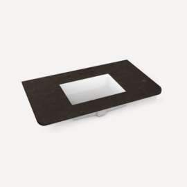 Quartz Stone Vanity Top, 36" x 1-1/8" x 23", Center Undercounter Sink, Calypso, Three Hole, For Helden
