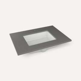 Quartz Stone Vanity Top, 31" x 3/4" x 22", Center Undercounter Sink, Stone Gray, Single Hole, For Islamorada and Sinca