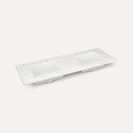 Quartz Stone Vanity Top, 61" x 3/4" x 22", Double Undercounter Sink, Lyra, Three Hole, For Islamorada and Sinca