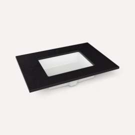 Quartz Stone Vanity Top, 31" x 3/4" x 22", Center Undercounter Sink, Lava Black, Single Hole
