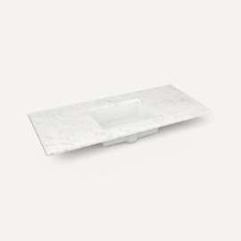 Quartz Stone Vanity Top, 49" x 3/4" x 22", Center Undercounter Sink, Lyra, Single Hole