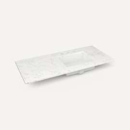 Quartz Stone Vanity Top, 49" x 3/4" x 22", Right Offset Undercounter Sink, Lyra, Three Hole