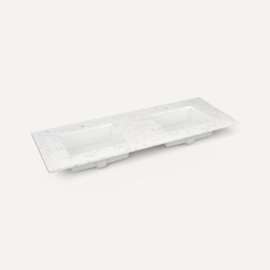 Quartz Stone Vanity Top, 61" x 3/4" x 22", Double Undercounter Sink, Lyra, Single Hole