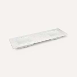 Quartz Stone Vanity Top, 73" x 3/4" x 22", Double Undercounter Sink, Lyra, Single Hole