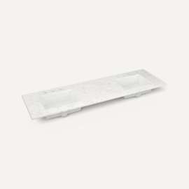 Quartz Stone Vanity Top, 73" x 3/4" x 22", Double Undercounter Sink, Lyra, Three Hole