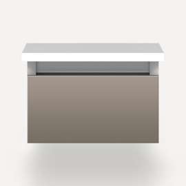 Cartesian Modular Vanity, 12" x 7-1/2" x 21", Satin Bronze, Full Drawer