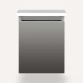 Cartesian Modular Vanity, 12" x 15" x 21", Tinted Gray Mirror, Full Drawer