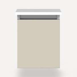 Cartesian Modular Vanity, 12" x 15" x 21", Matte Sand, Full Drawer, Selectable Night Light, 2700K/4000K Temperature (Warm/Cool Light)