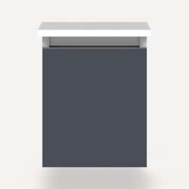 Cartesian Modular Vanity, 12" x 15" x 21", Matte Slate, Full Drawer