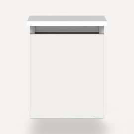 Cartesian Modular Vanity, 12" x 15" x 21", Satin White, Full Drawer
