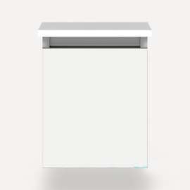 Cartesian Modular Vanity, 12" x 15" x 21", White, Full Drawer