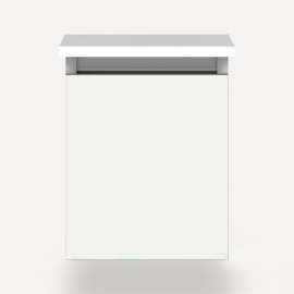 Cartesian Modular Vanity, 12" x 15" x 21", White, Full Drawer, Selectable Night Light, 2700K/4000K Temperature (Warm/Cool Light)