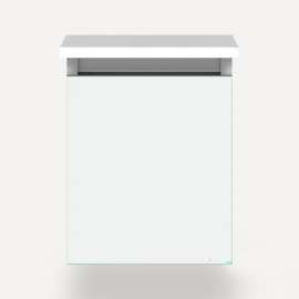 Cartesian Modular Vanity, 12" x 15" x 21", Matte White, Full Drawer