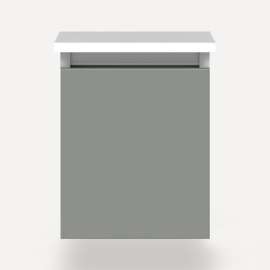 Cartesian Modular Vanity, 12" x 15" x 21", Matte Gray, Full Drawer