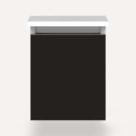 Cartesian Modular Vanity, 12" x 15" x 21", Matte Black, Full Drawer, Selectable Night Light, 2700K/4000K Temperature (Warm/Cool Light)